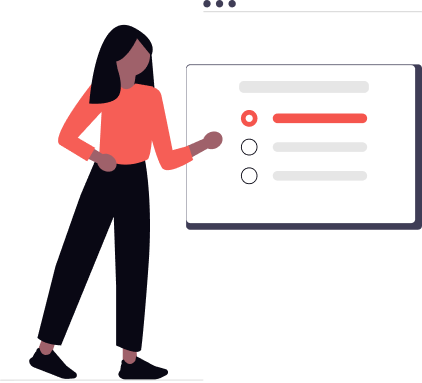 Ilustração de mulher preenchendo formulário