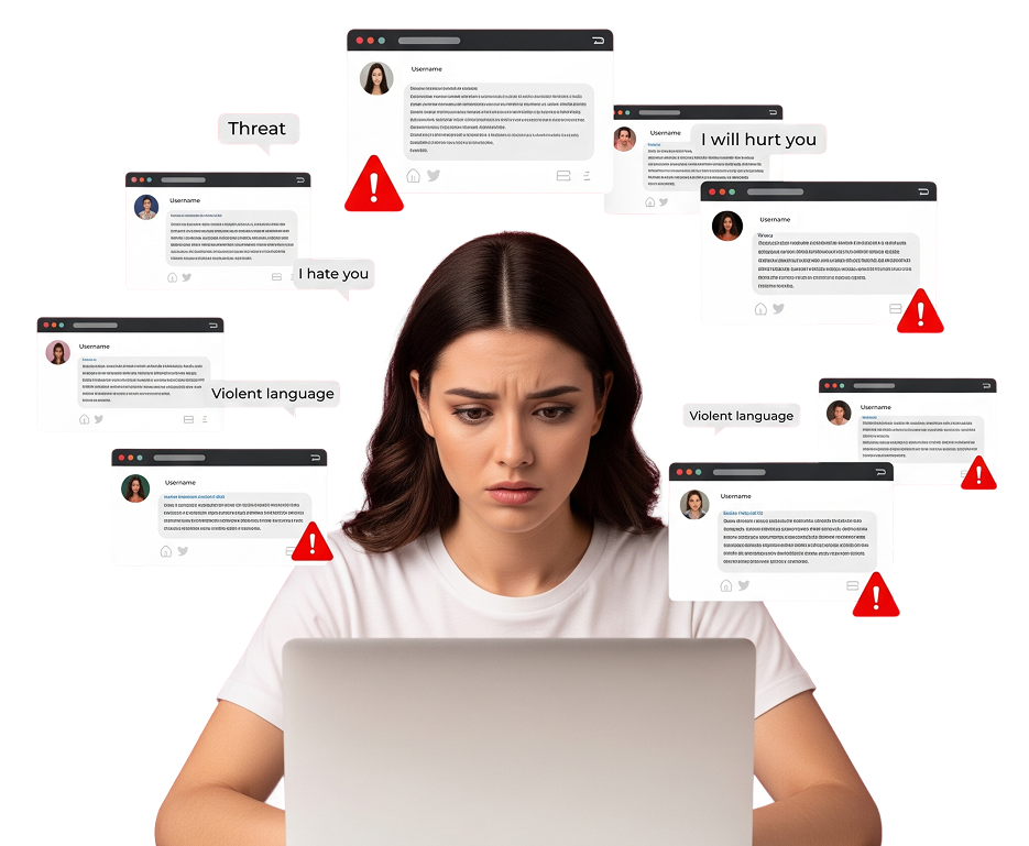 Rosto com marcações tecnológicas